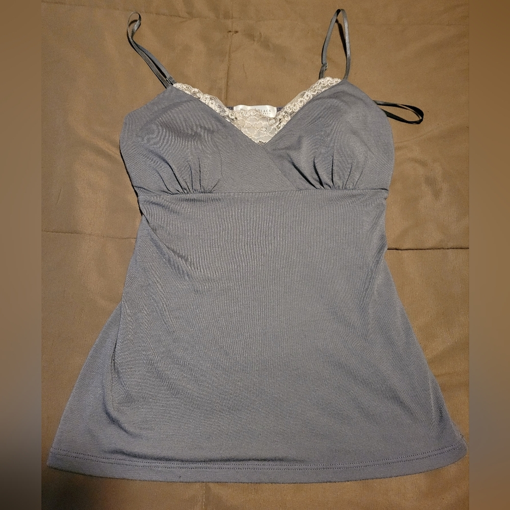 White House Black Market Gray Lace Camisole